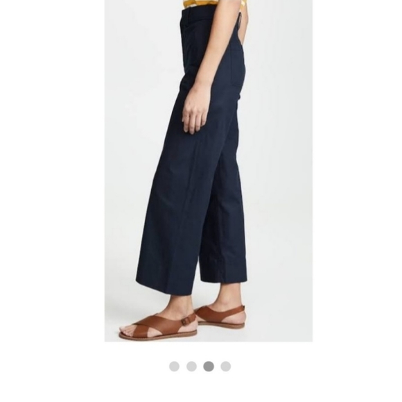 The Script Chiara Ankle Wide Leg linen Pants Sz 6 navy blue - Picture 6 of 9